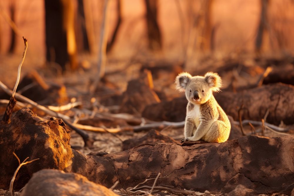 Koala bear wildlife outdoors animal. AI generated Image by rawpixel.