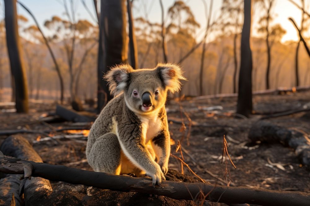 Koala bear wildlife outdoors mammal. AI generated Image by rawpixel.
