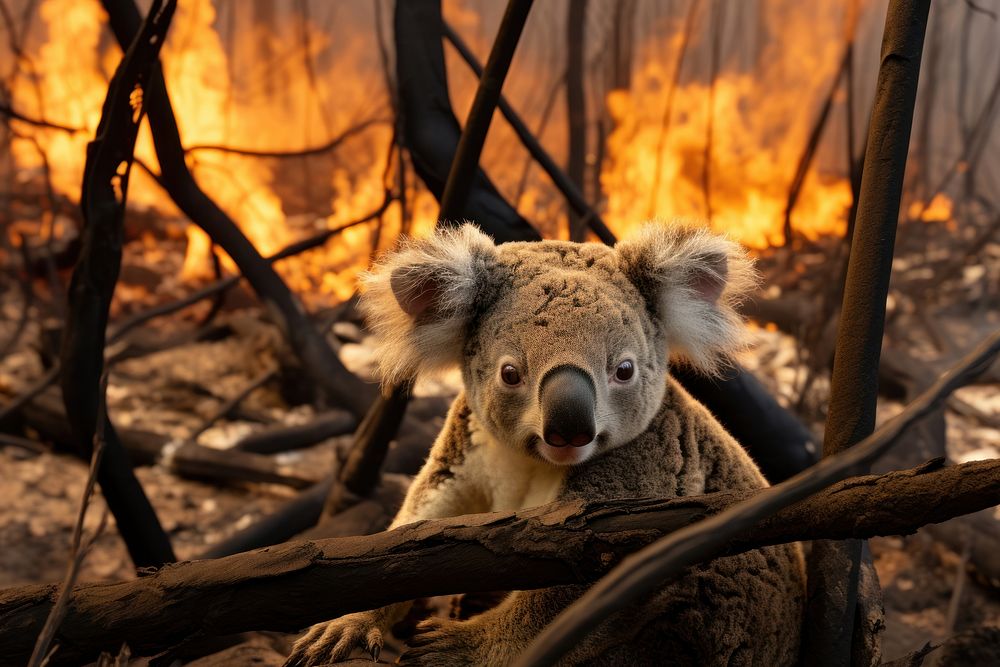 Koala bear fire wildlife nature. | Free Photo - rawpixel