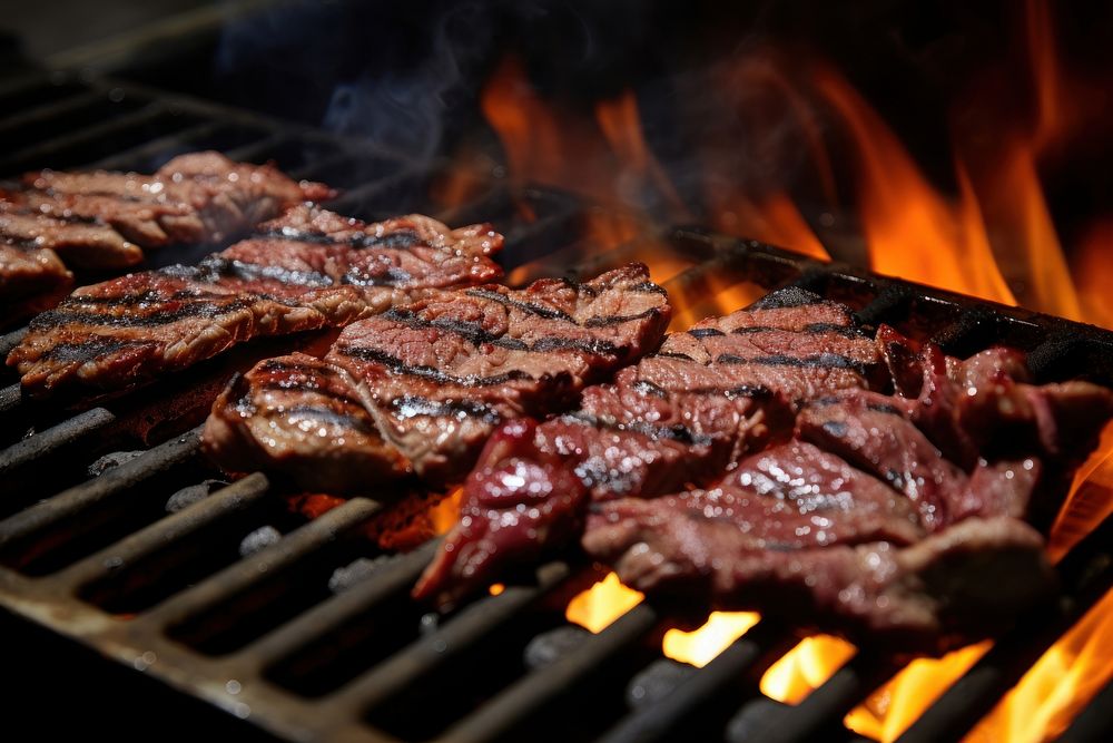 Korean bbq grilling cooking meat. AI generated Image by rawpixel.