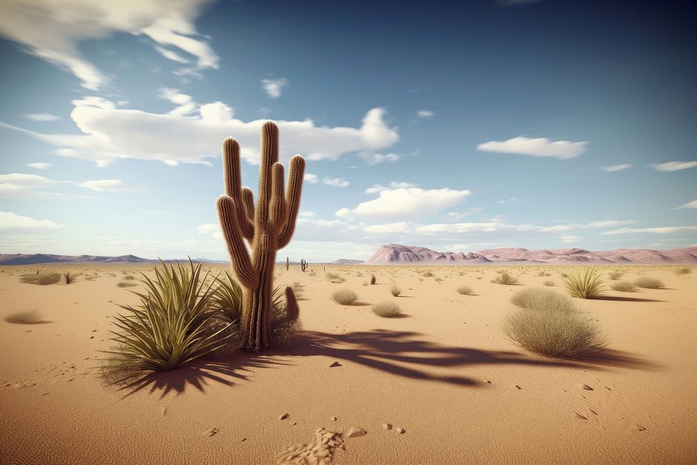 Cactus desert landscape outdoors. AI generated Image by rawpixel.