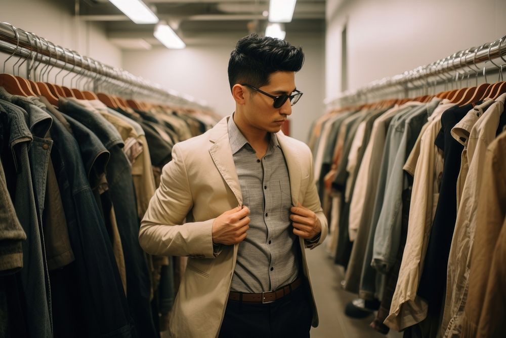 Fitting room shopping adult man. AI generated Image by rawpixel.