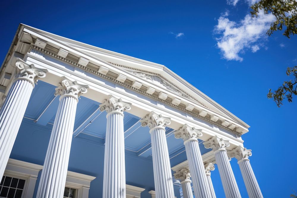 Greek revival building architecture column house. AI generated Image by rawpixel.