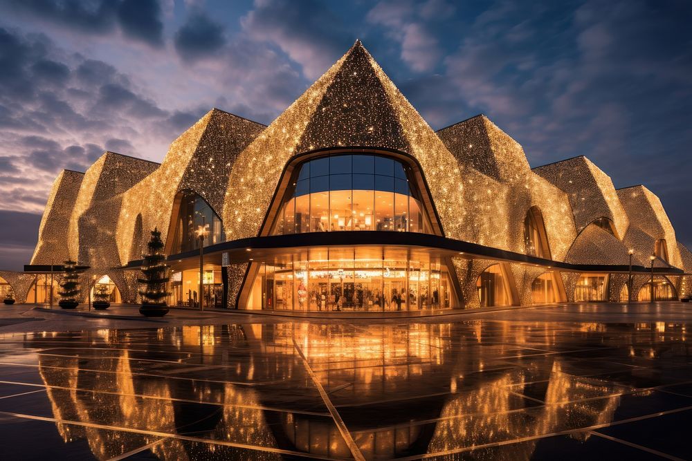 Mall building architecture outdoors evening. AI generated Image by rawpixel.