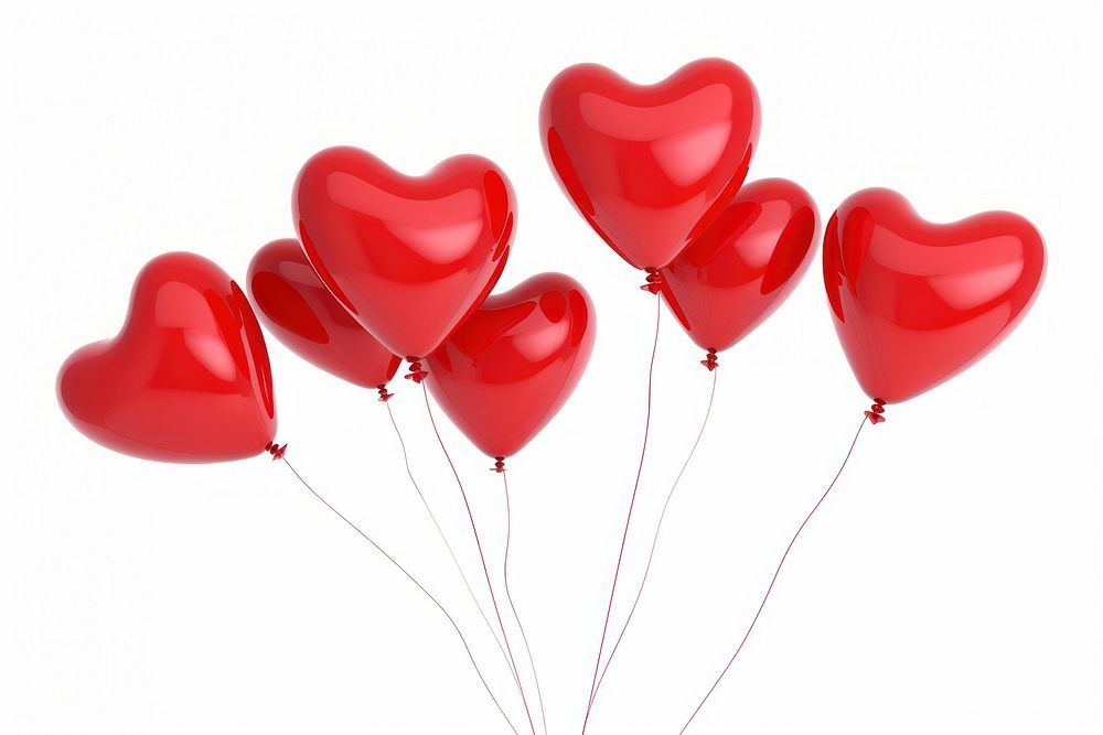 Balloons heart red white background. AI generated Image by rawpixel.
