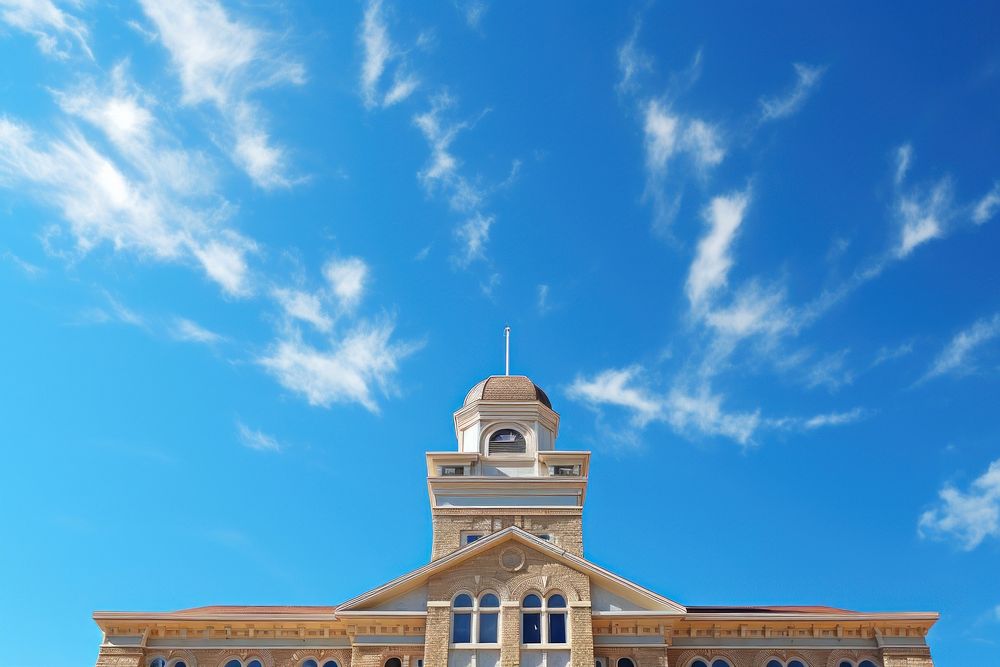 School building sky architecture outdoors. AI generated Image by rawpixel.