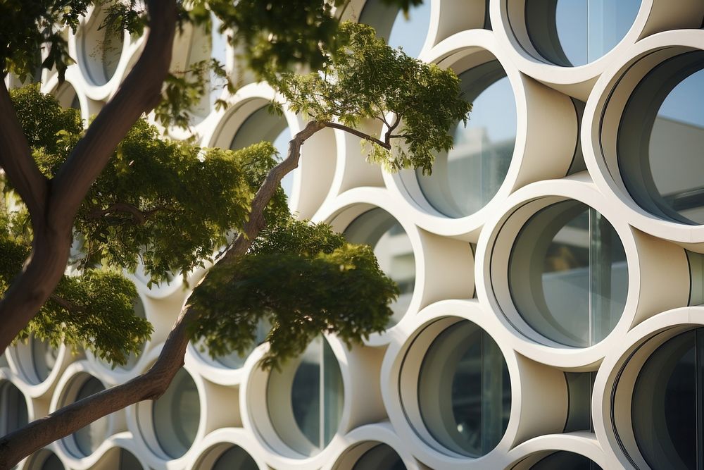 Sustainable building architecture window plant. AI generated Image by rawpixel.
