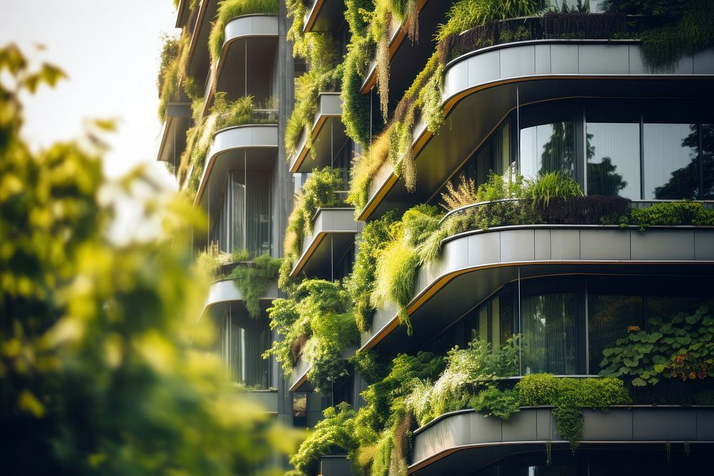 Sustainable building architecture outdoors nature. AI generated Image by rawpixel.