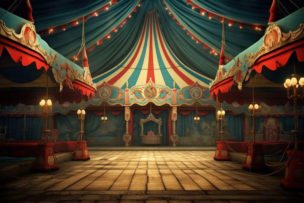 Retro circus background spirituality architecture illuminated. AI generated Image by rawpixel.