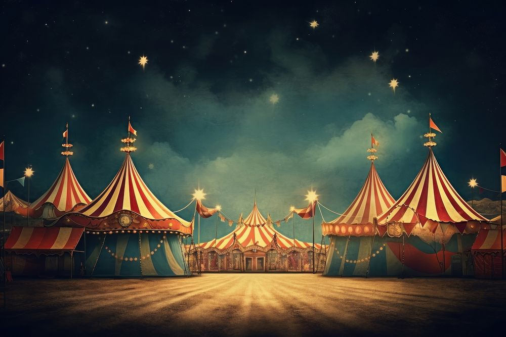 Retro circus background outdoors nature night. AI generated Image by rawpixel.