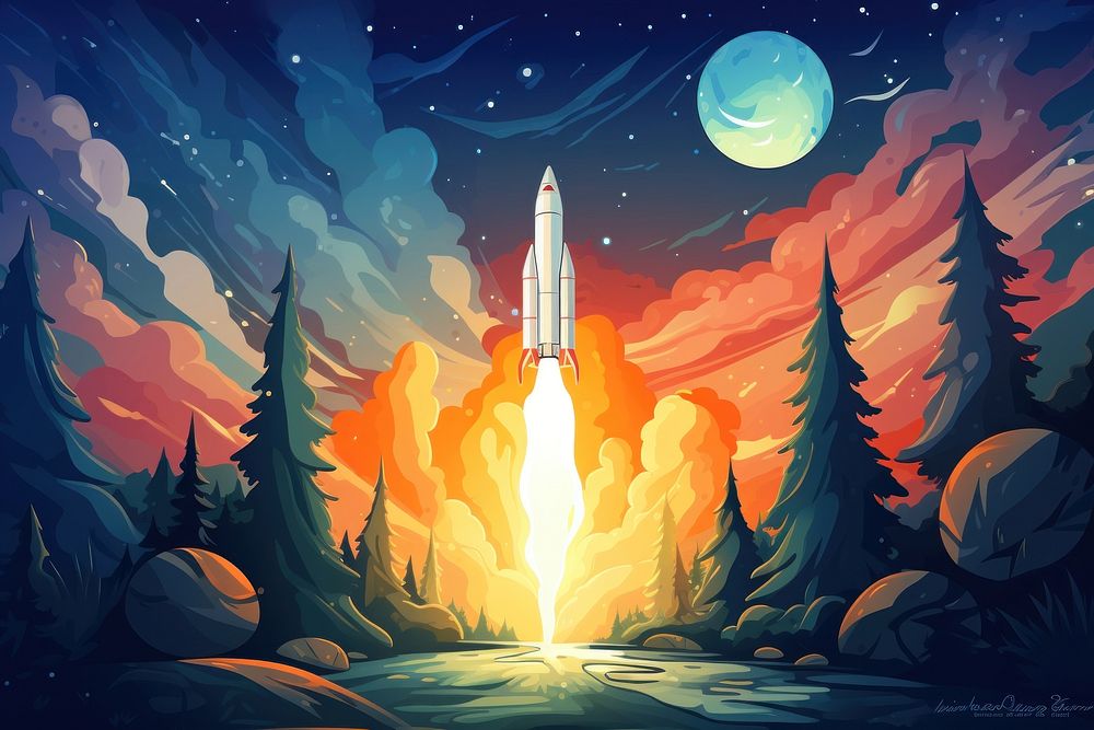 Rocket science outdoors vehicle nature. AI generated Image by rawpixel.