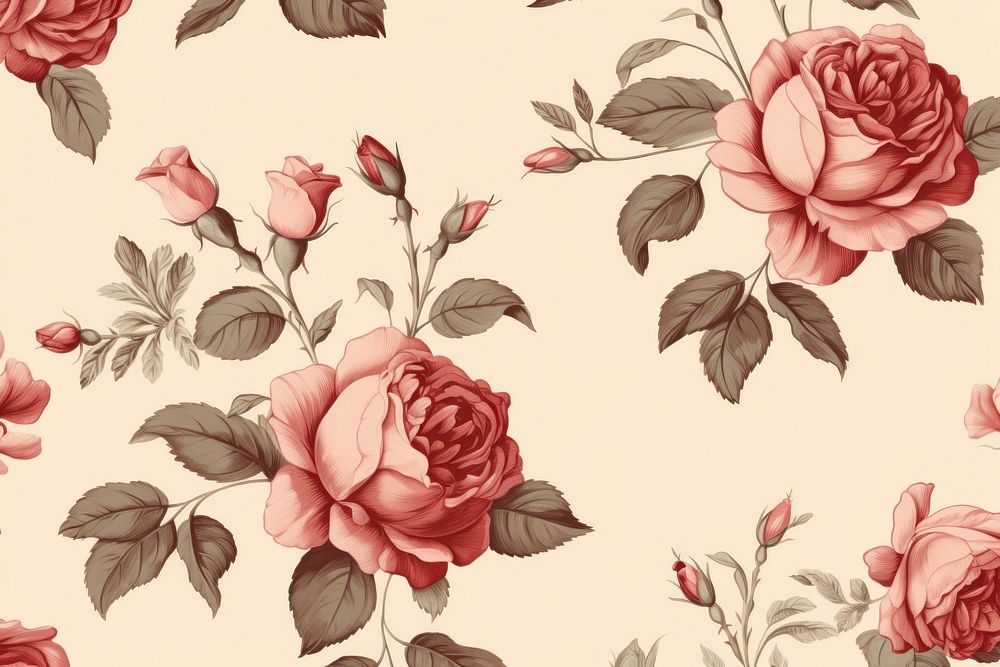 Rose flower minimal backgrounds pattern plant. AI generated Image by rawpixel.