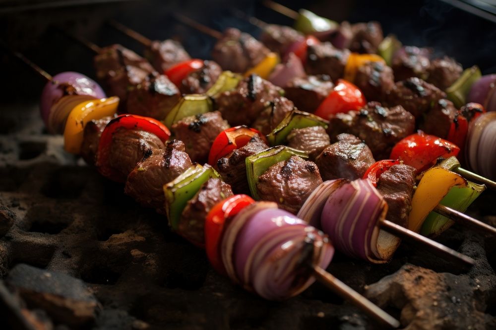 Shwarma bbq grilling food meat. AI generated Image by rawpixel.
