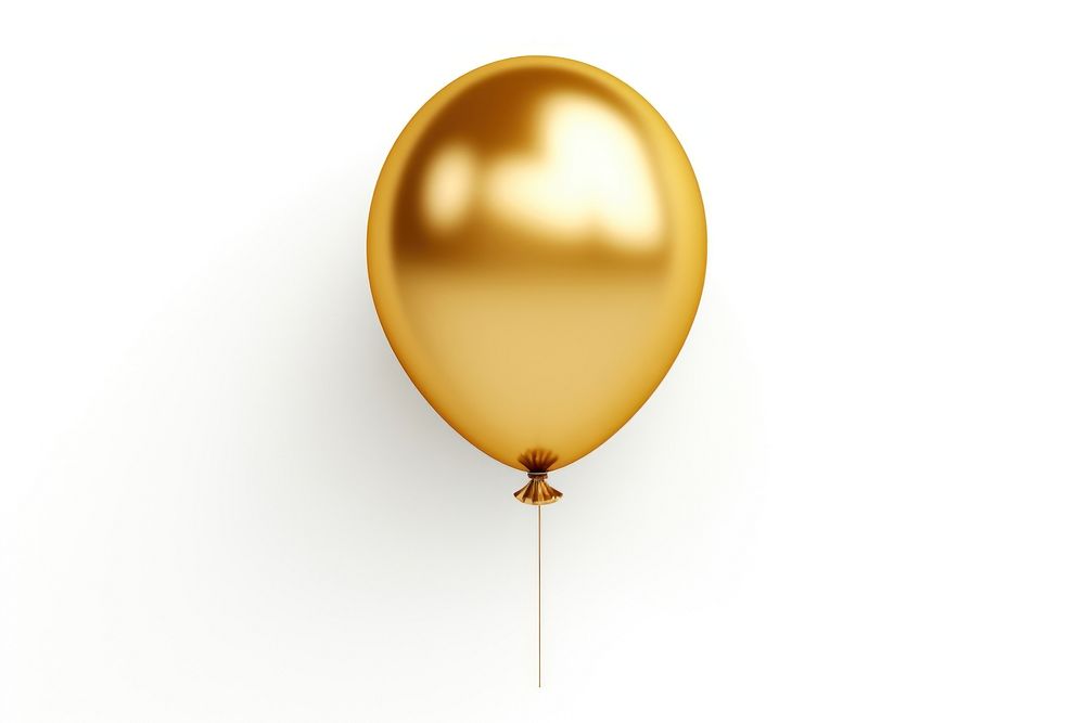 1 golden balloon white background celebration anniversary. AI generated Image by rawpixel.