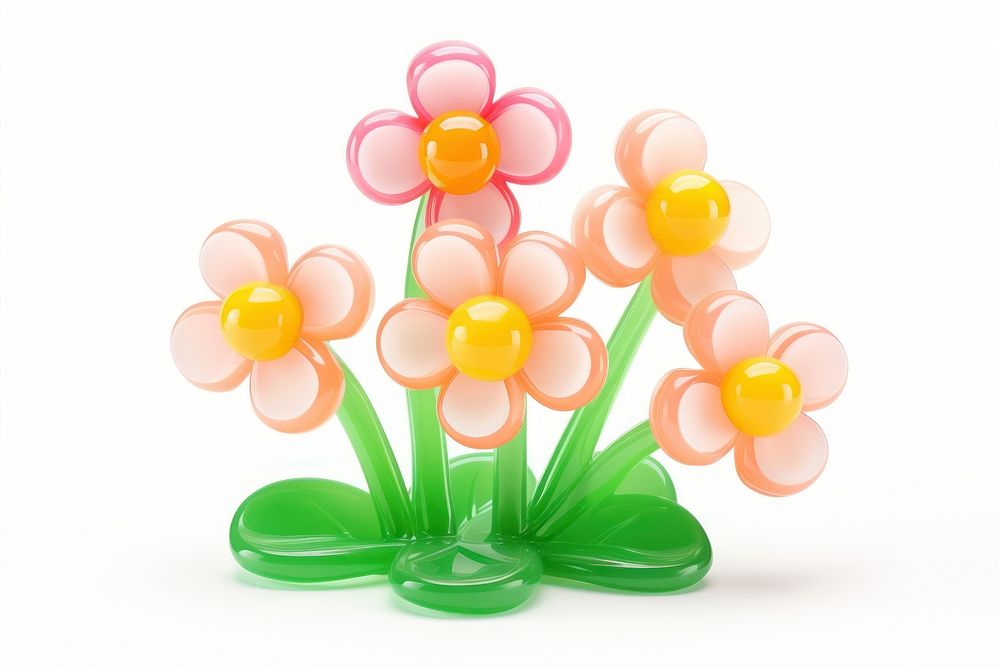 Simple flowers and a green bush sweets plant candy. AI generated Image by rawpixel.