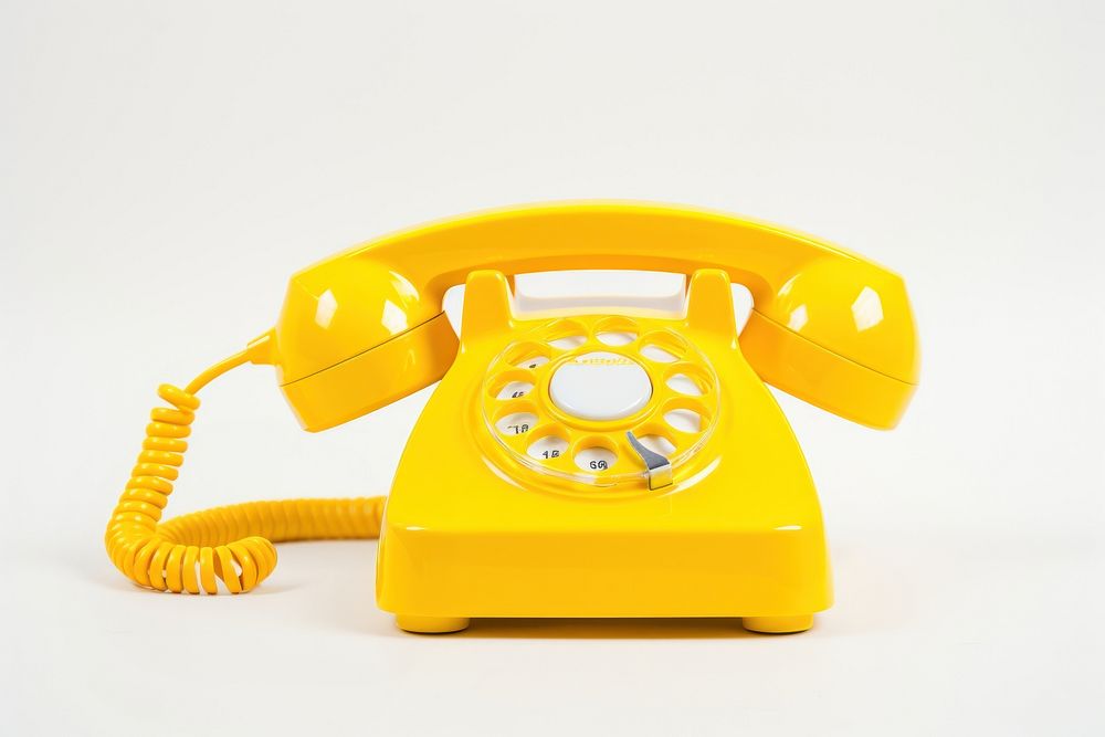 Old yellow telephone electronics technology nostalgia. AI generated Image by rawpixel.