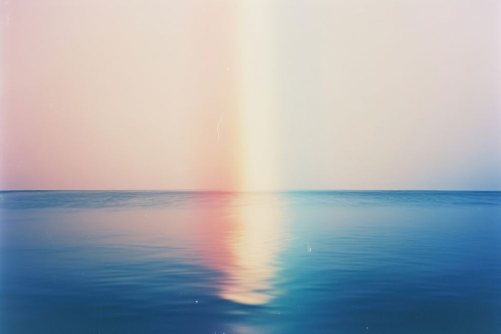 Sea rainbow outdoors horizon. AI generated Image by rawpixel.
