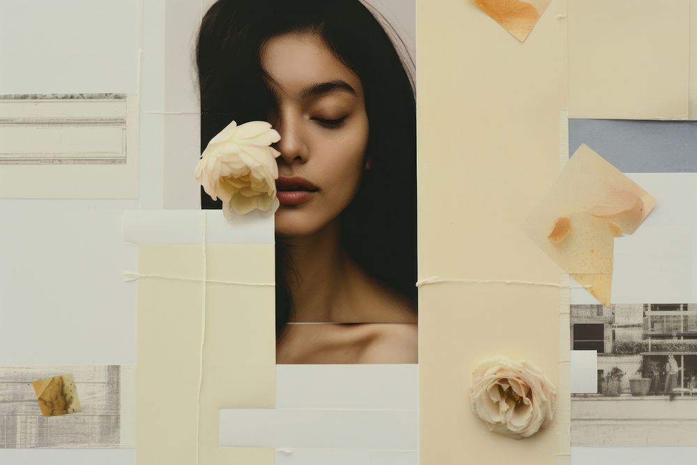 Self love collage portrait flower. AI generated Image by rawpixel.