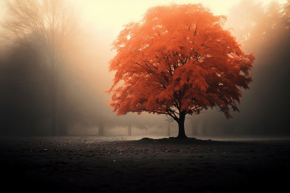 Autumn less trees landscape outdoors nature. AI generated Image by rawpixel.