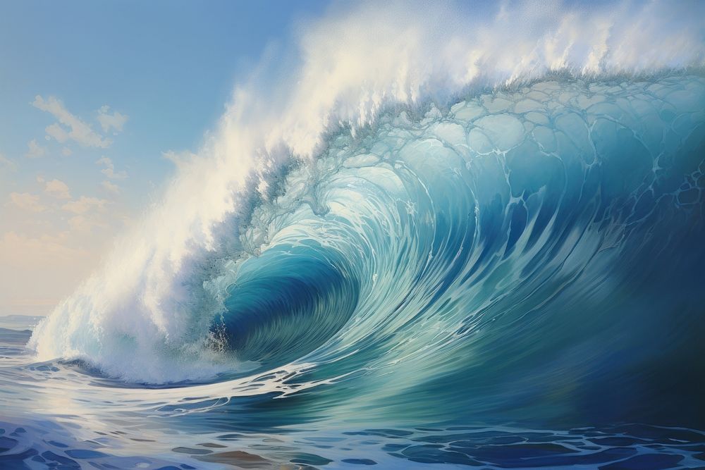Big ocean wave outdoors nature sports. AI generated Image by rawpixel.