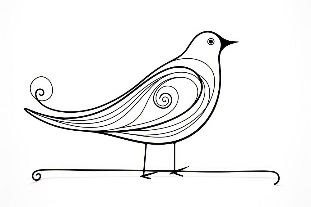 Bird sketch drawing animal. AI generated Image by rawpixel.
