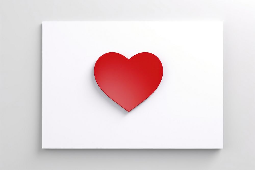 Card red heart symbol white background blackboard. AI generated Image by rawpixel.