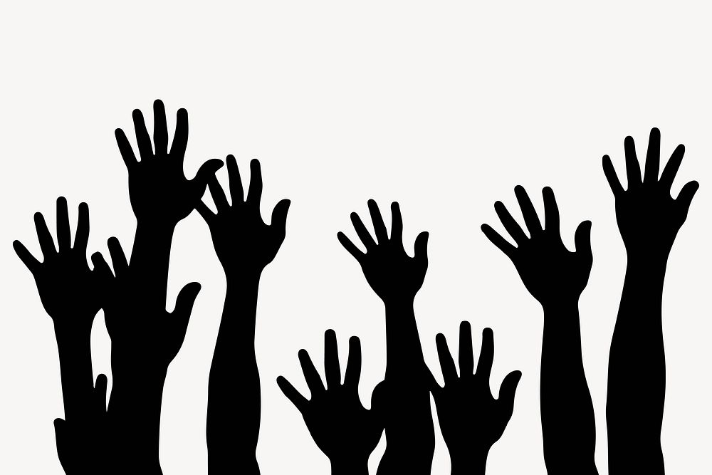 Cheering hands silhouette clip art backgrounds monochrome gesturing.