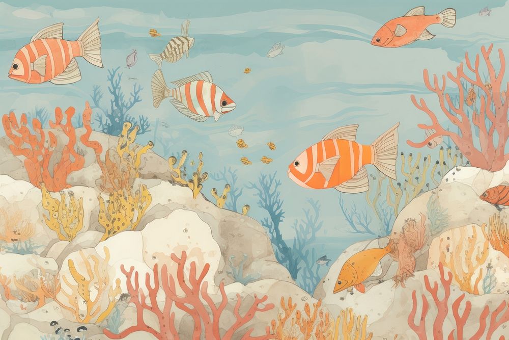 Coral under sea backgrounds outdoors nature. AI generated Image by rawpixel.