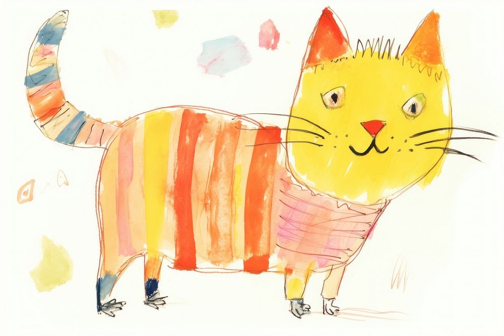 Cat drawing sketch painting. AI generated Image by rawpixel.