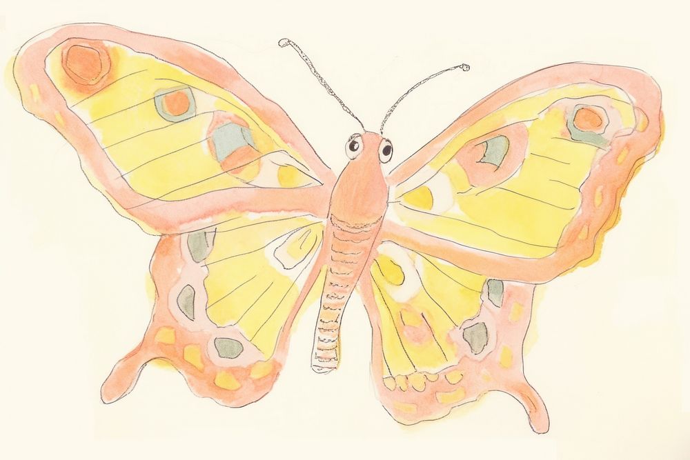 Butterfly drawing sketch animal. AI generated Image by rawpixel.
