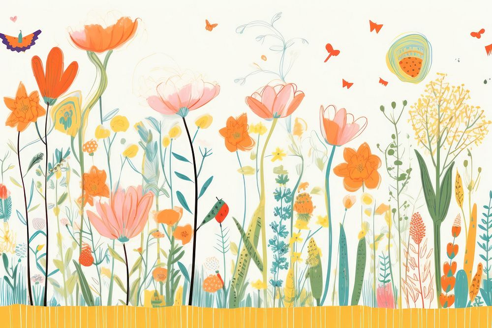 Garden backgrounds painting pattern. AI generated Image by rawpixel.