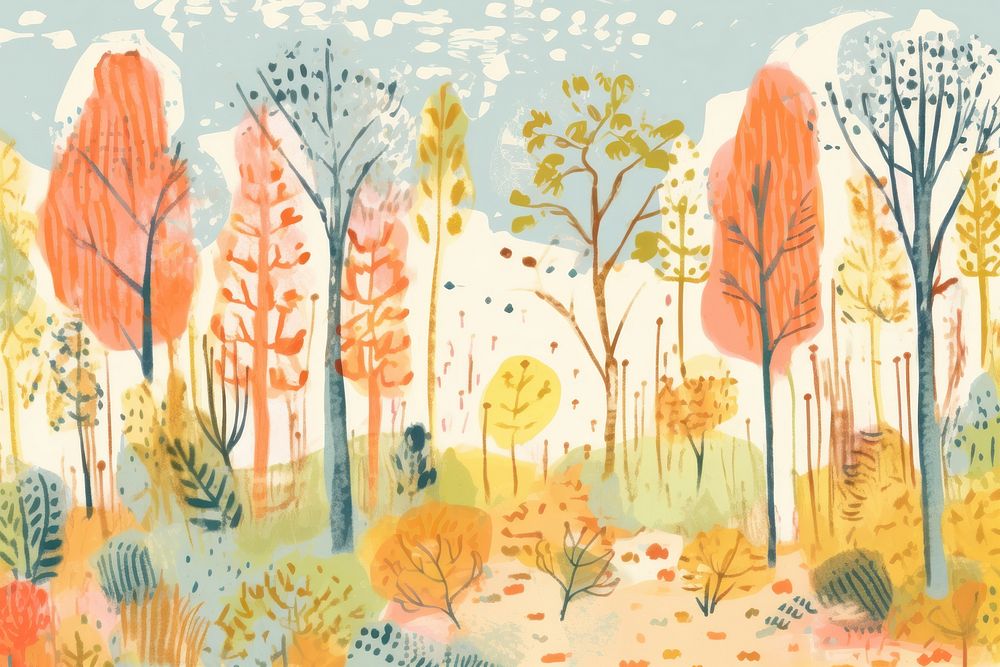 Forest sketch backgrounds outdoors. AI generated Image by rawpixel.