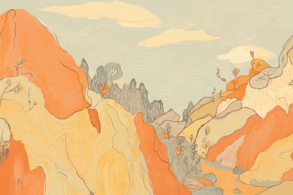 Sahara drawing sketch backgrounds. AI generated Image by rawpixel.