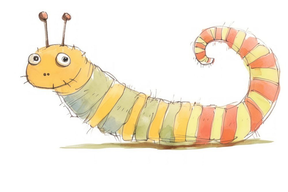 Worm drawing animal sketch. AI generated Image by rawpixel.