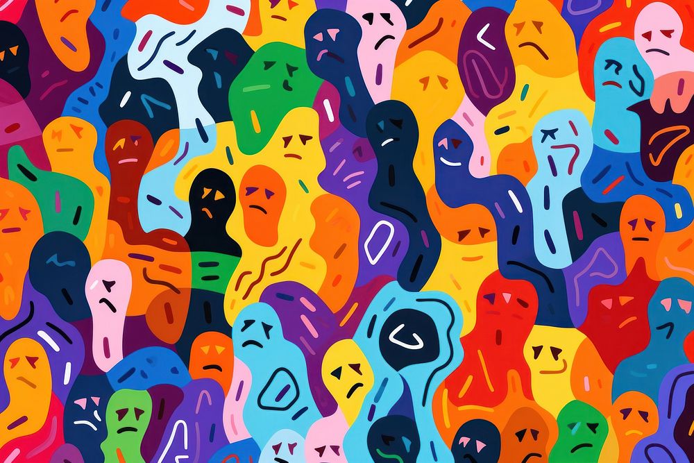 Cartoon people backgrounds pattern representation. AI generated Image by rawpixel.