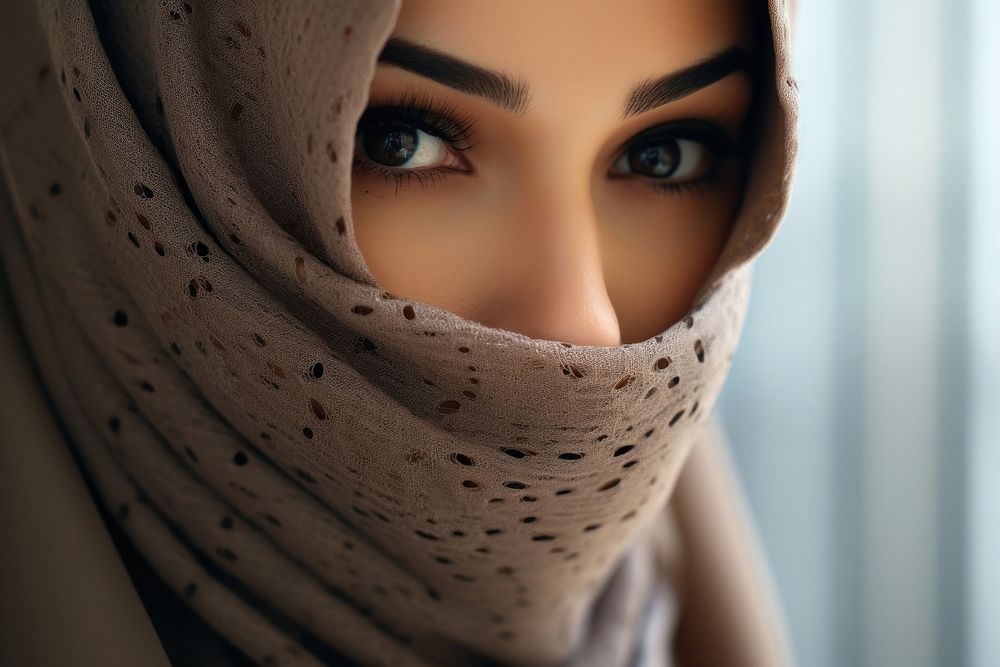 Arabic woman in hijab adult scarf photo. AI generated Image by rawpixel.
