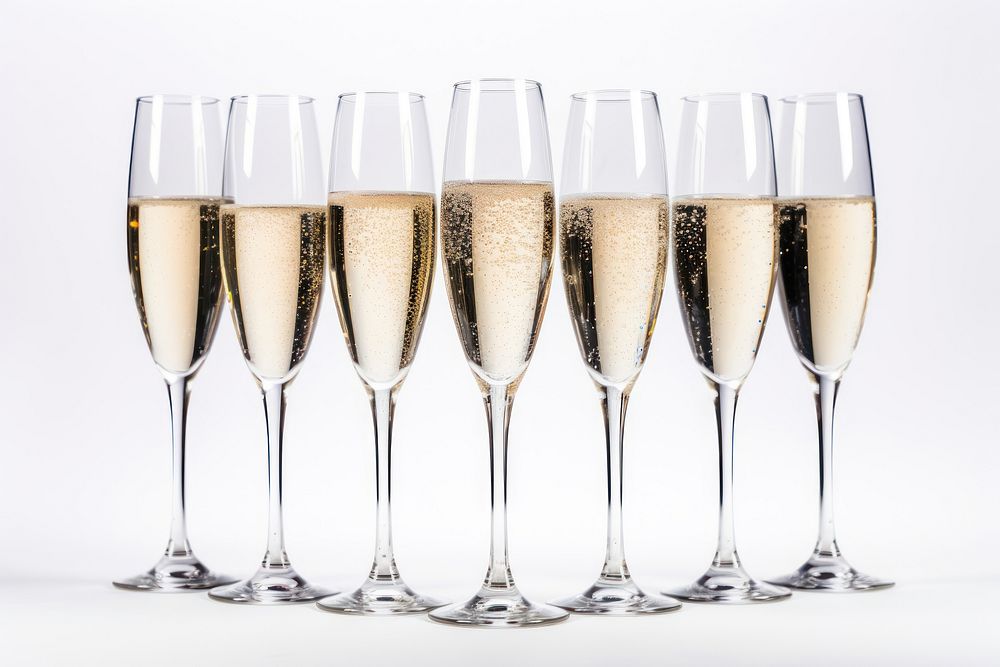 Clinking champaign glasses drink wine white background. AI generated Image by rawpixel.