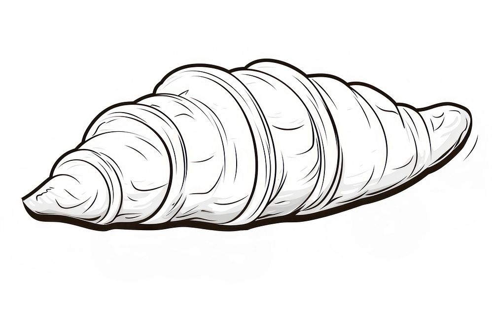Croissant sketch white background viennoiserie. AI generated Image by rawpixel.