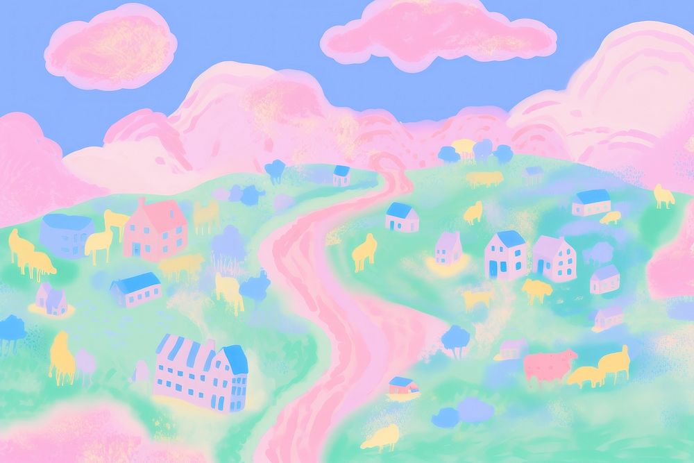 Countryside backgrounds painting outdoors. AI generated Image by rawpixel.