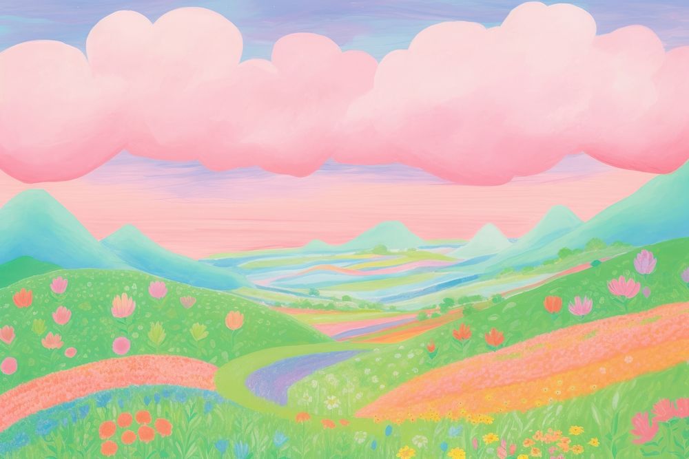 Countryside backgrounds outdoors painting. AI generated Image by rawpixel.