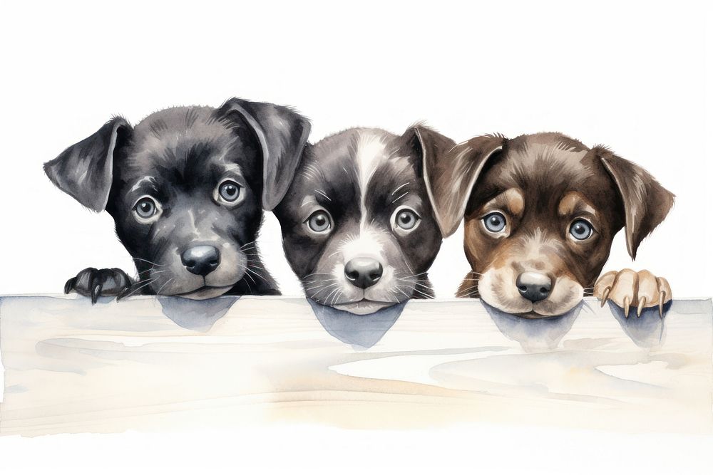 3 dogs mammal animal puppy. AI generated Image by rawpixel.