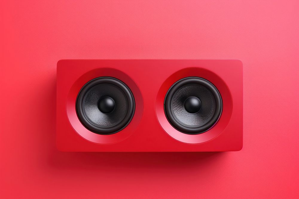 Modern speaker red red background loudspeaker. AI generated Image by rawpixel.
