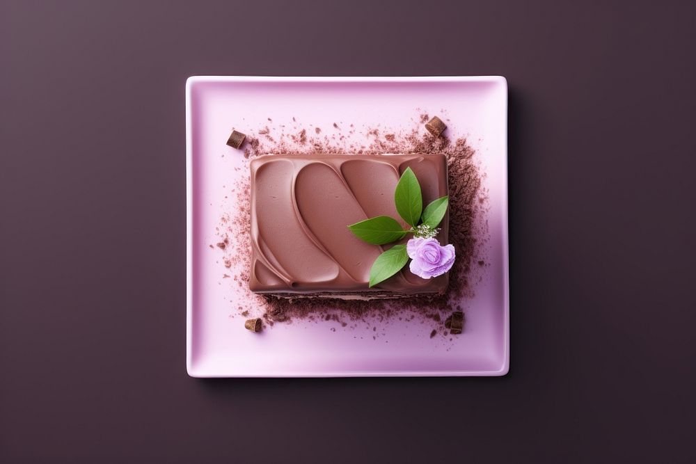 Mousse cake dessert mousse plate. AI generated Image by rawpixel.