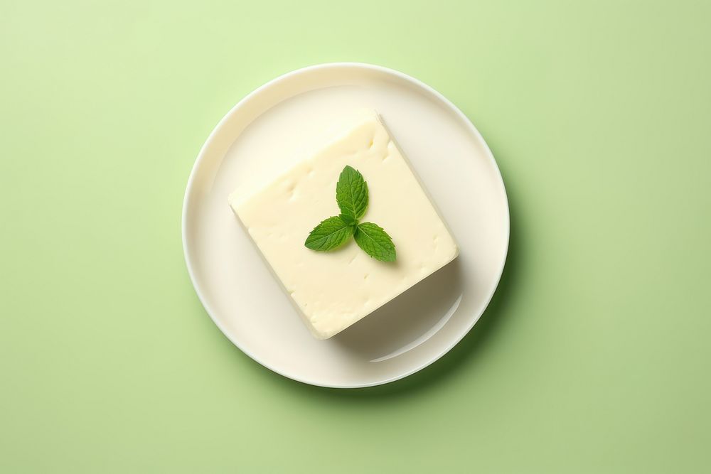 Bean curd dessert plate food. AI generated Image by rawpixel.