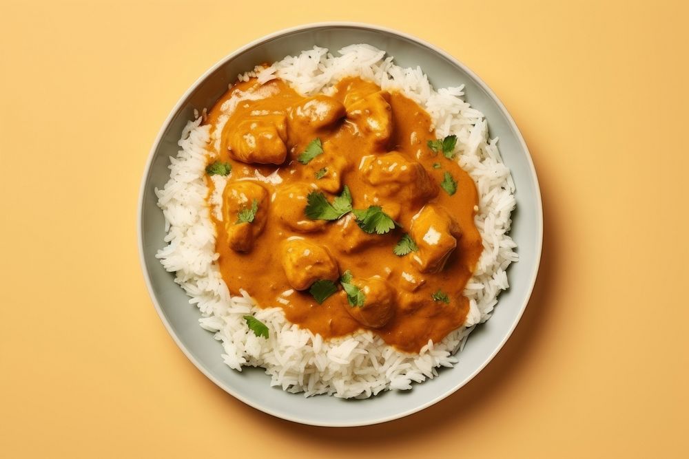Curry plate food meat. AI generated Image by rawpixel.