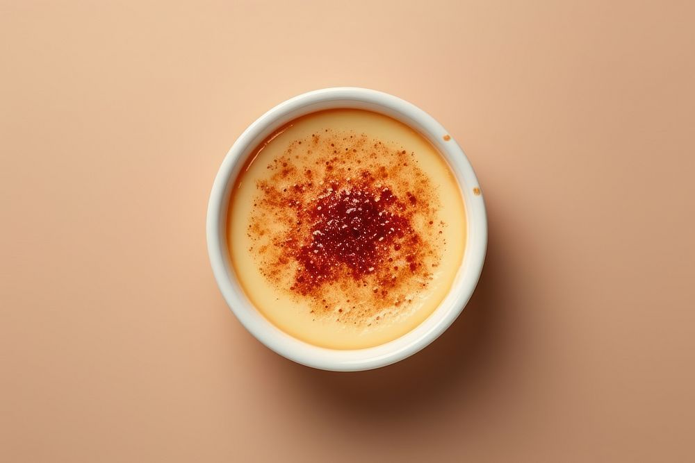 Creme Brulee coffee drink food. AI generated Image by rawpixel.