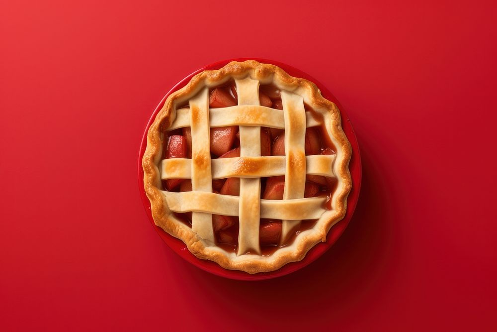 Apple pie dessert food red. AI generated Image by rawpixel.