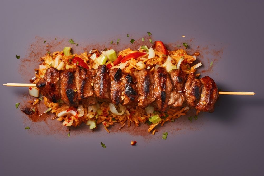 Delicious kebab grilling meat food. AI generated Image by rawpixel.
