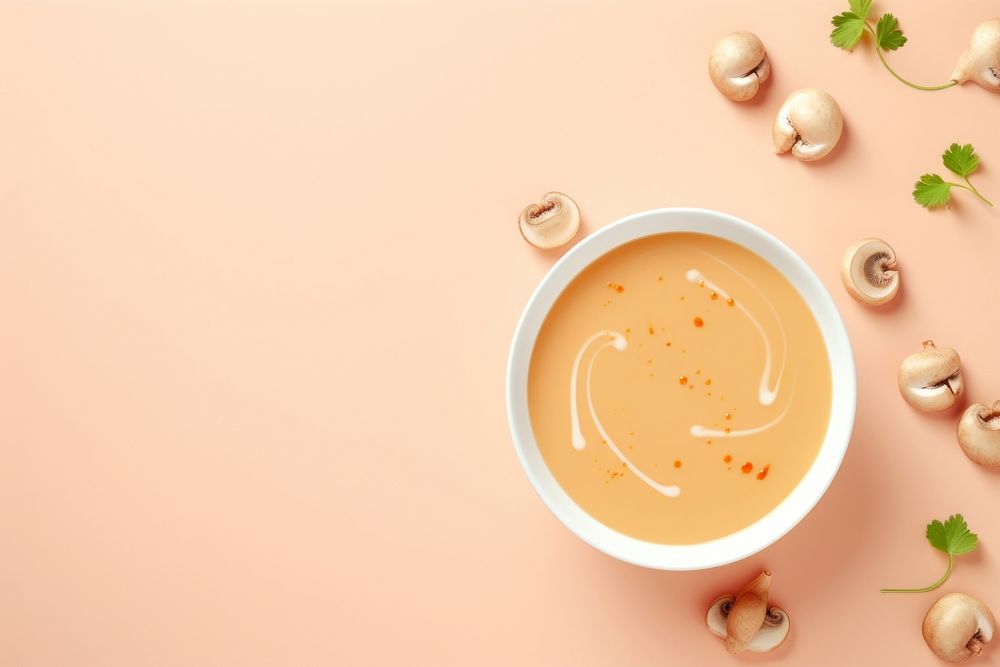 Delicious mushroom soup food bowl refreshment. AI generated Image by rawpixel.