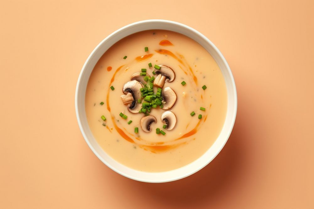Delicious mushroom soup plate food meal. AI generated Image by rawpixel.
